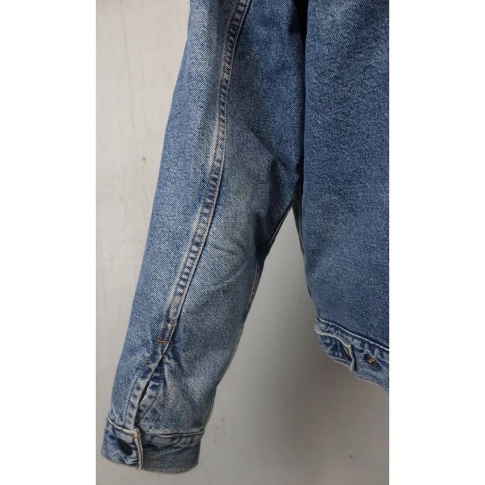 Vintage Levis Trucker Jacket Mens M Medium Blue Denim Sherpa Lined Made USA 90s